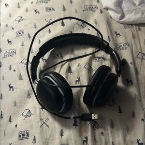 Black Over-Ear Headphones with USB
